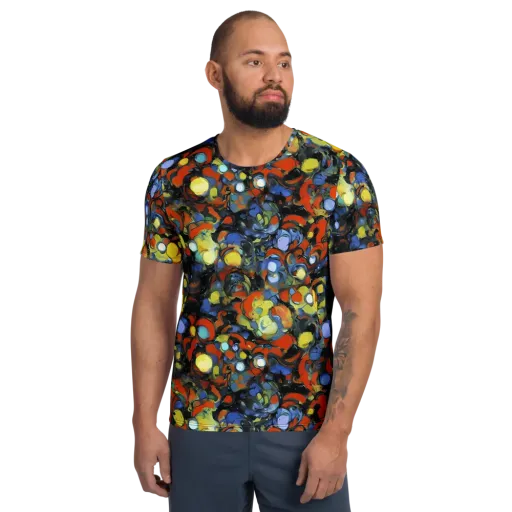 The Vivid Collapse on a Men's Athletic T-Shirt