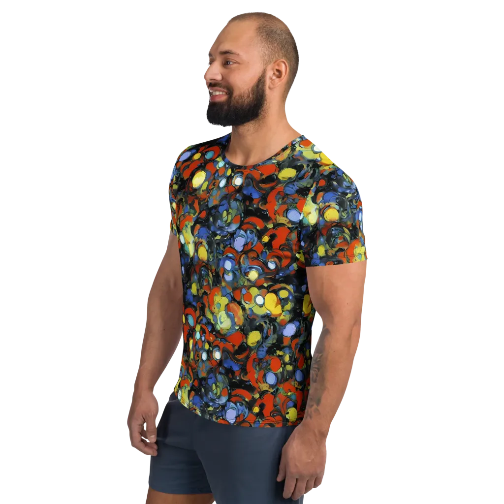 The Vivid Collapse on Men's Athletic T-Shirt — Left