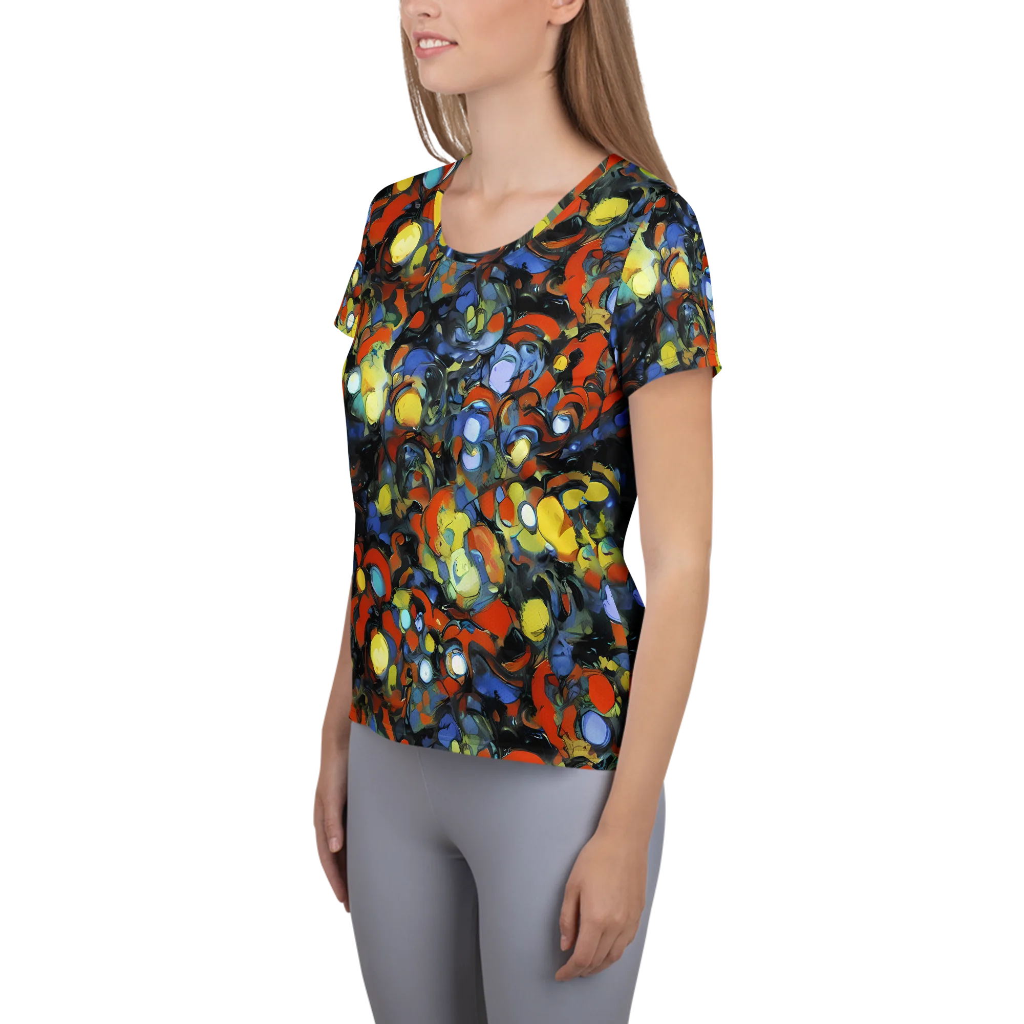 The Vivid Collapse on Women's Athletic T-Shirt — Left