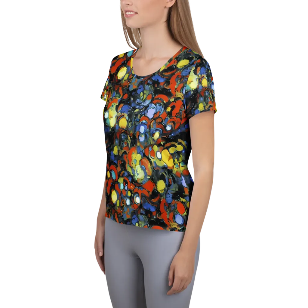 The Vivid Collapse on Women's Athletic T-Shirt — Left