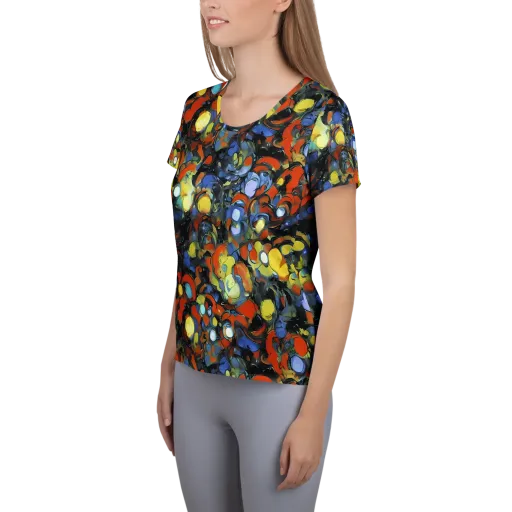 The Vivid Collapse on a Women's Athletic T-Shirt