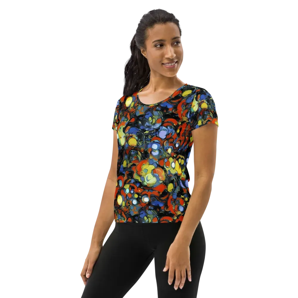 The Vivid Collapse on Women's Athletic T-Shirt — Left