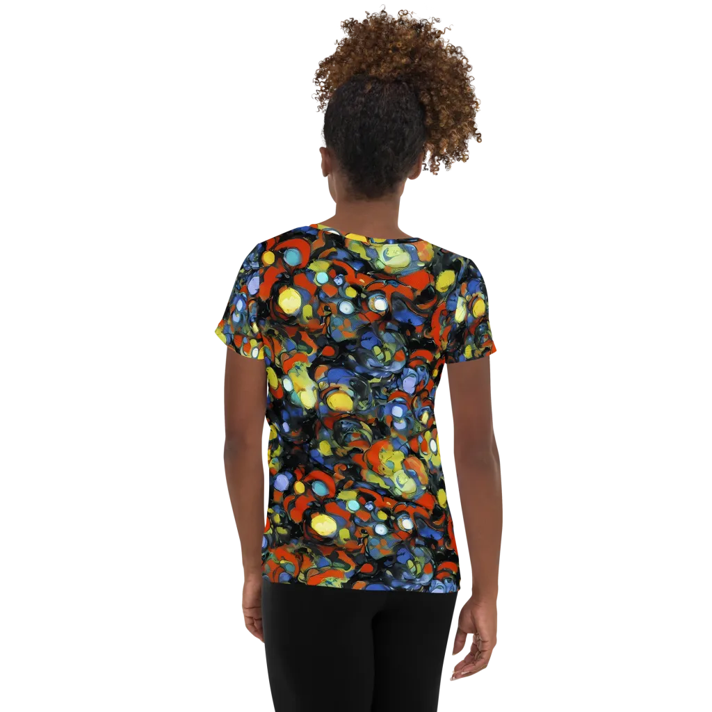 The Vivid Collapse on Women's Athletic T-Shirt — Back