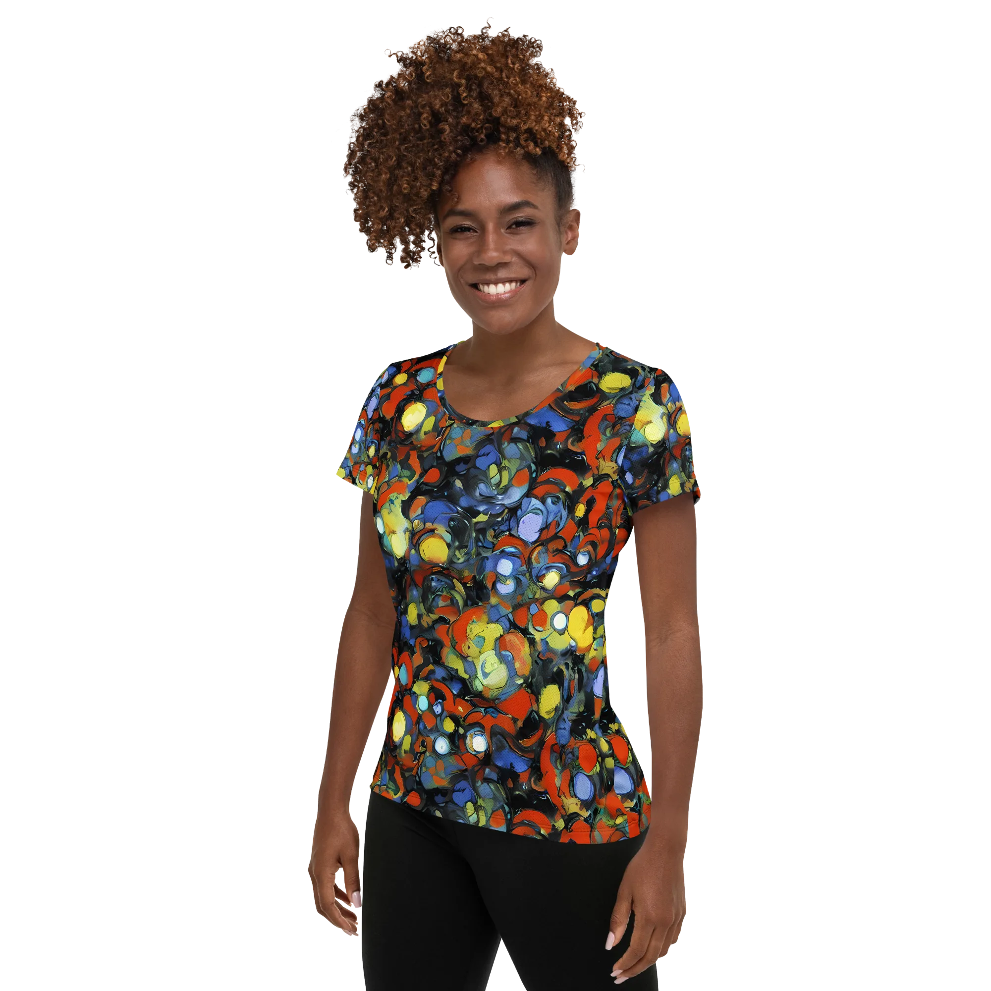The Vivid Collapse on Women's Athletic T-Shirt — Left