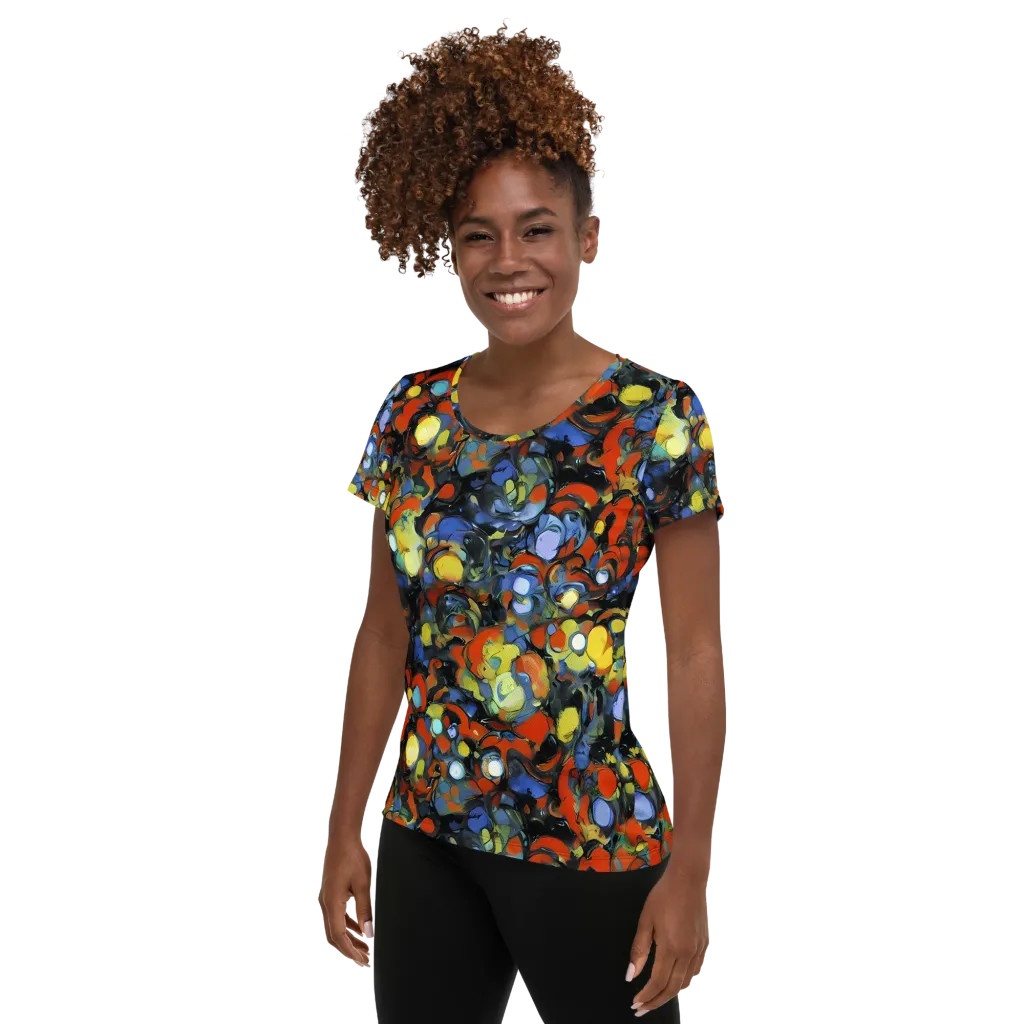 The Vivid Collapse on Women's Athletic T-Shirt — Left