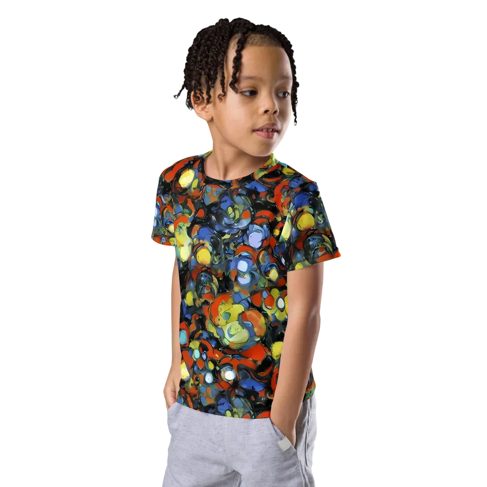 The Vivid Collapse on Kids Crew Neck T-Shirt — Left Front