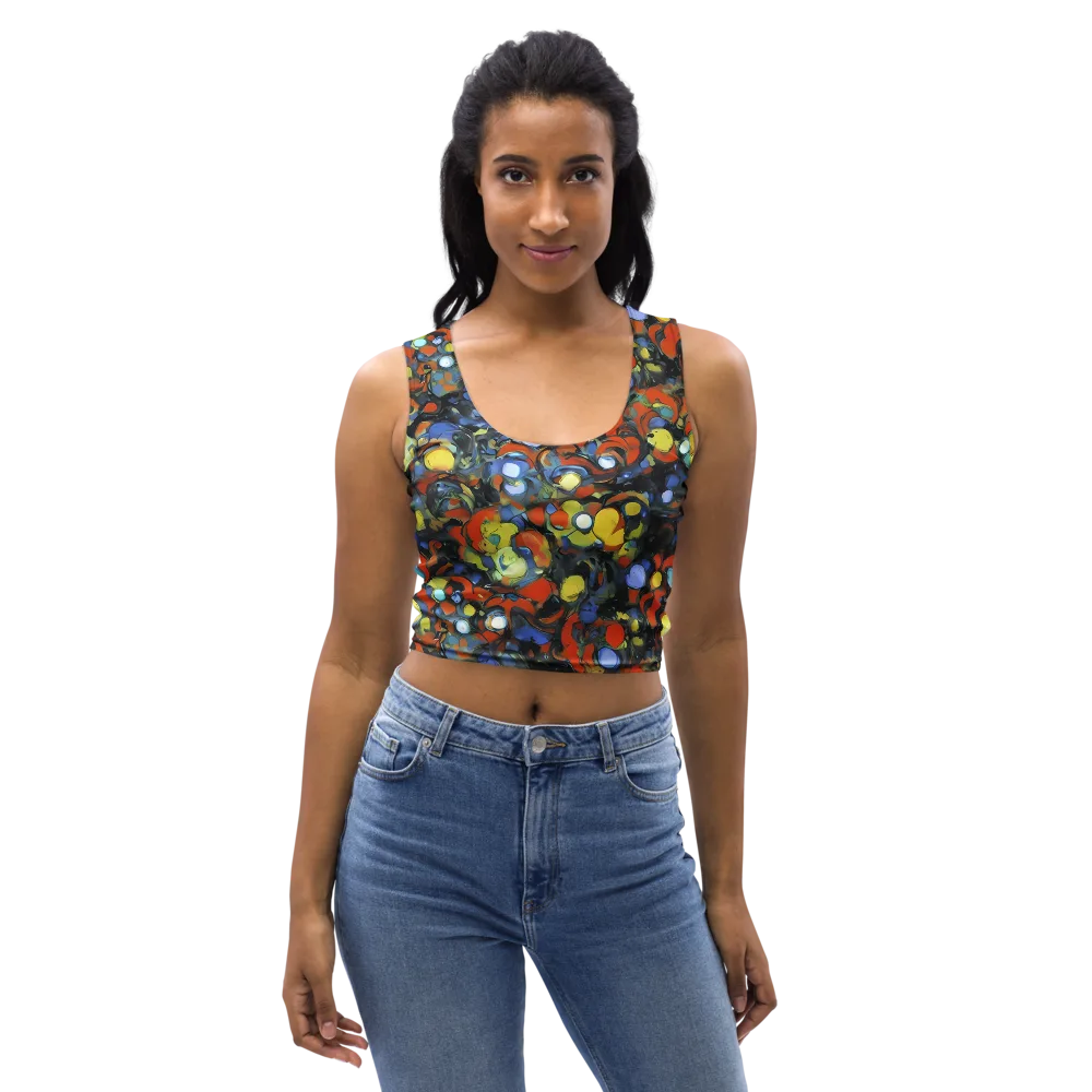 The Vivid Collapse on Crop Top — Front