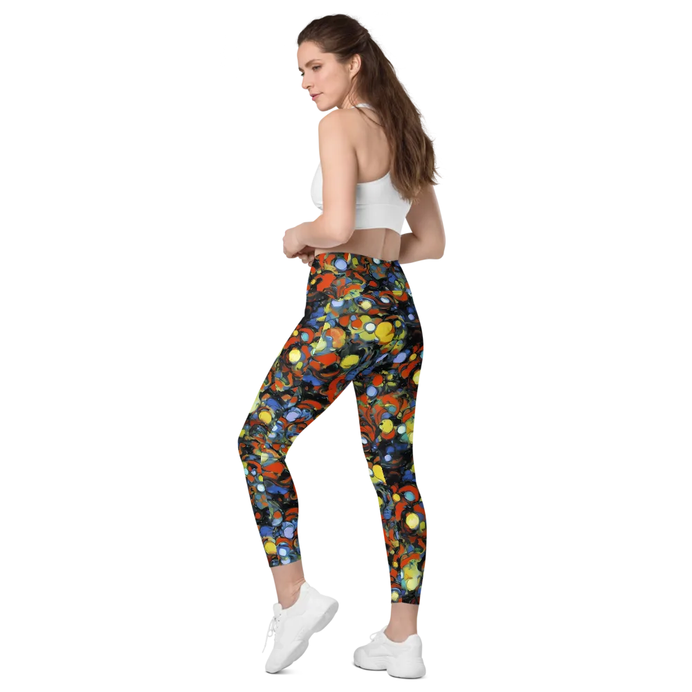 The Vivid Collapse on Leggings with Pockets — Left Back