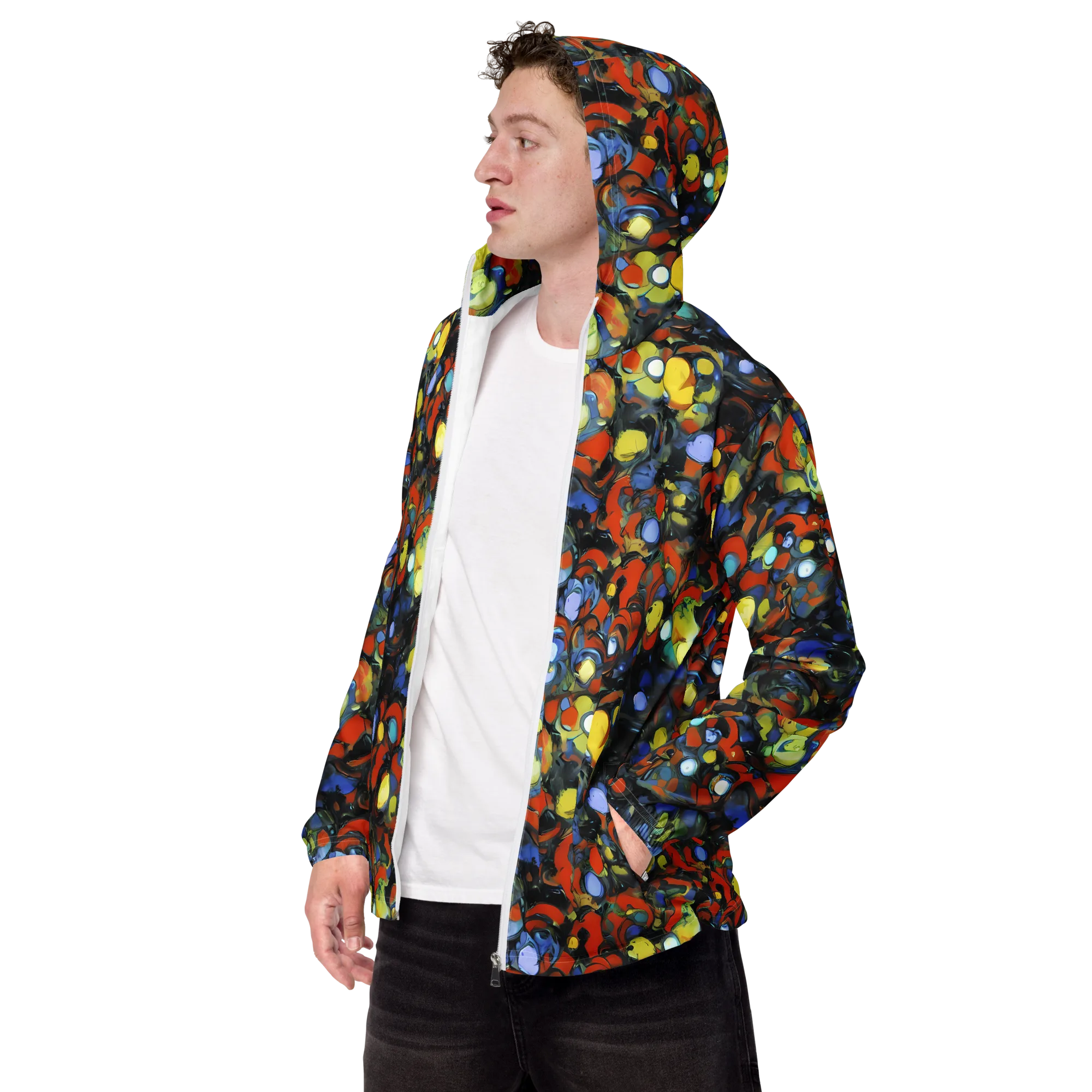 The Vivid Collapse on Men's Windbreaker — Left Front