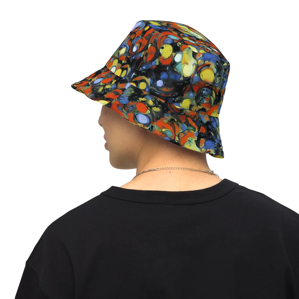 The Vivid Collapse on Reversible Bucket Hat — Back Inside