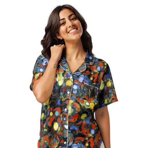 The Vivid Collapse on a Women's Short Sleeve Pajama Top