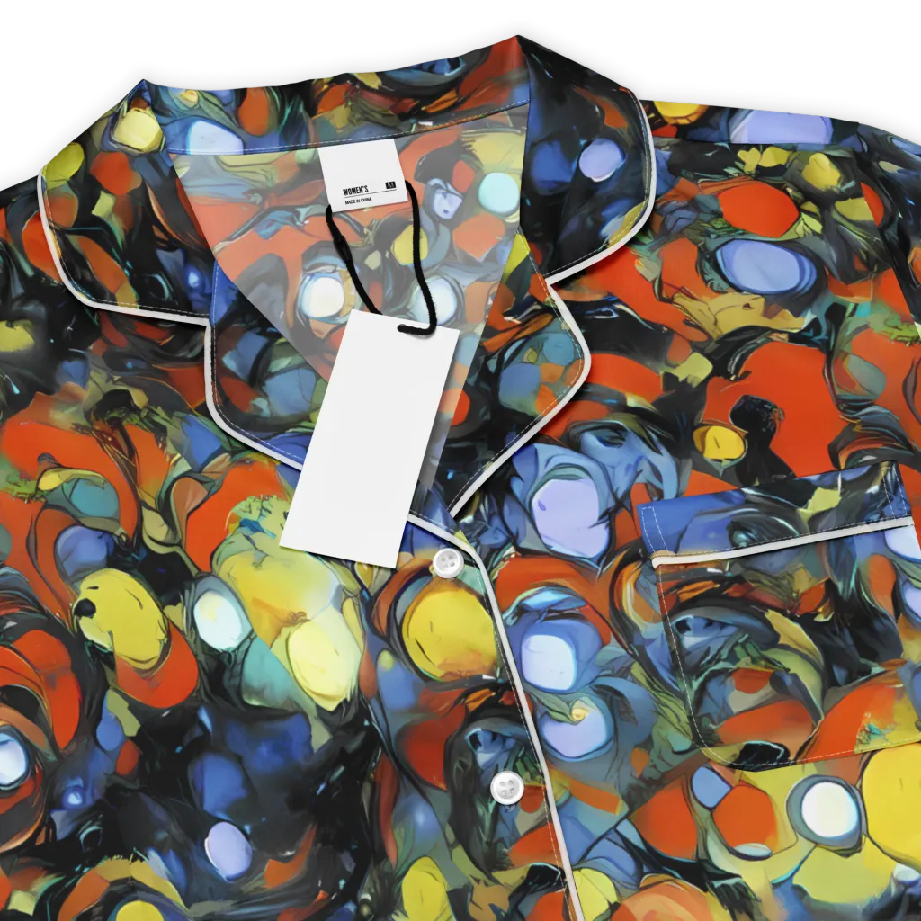 The Vivid Collapse on Women's Short Sleeve Pajama Top — Product details