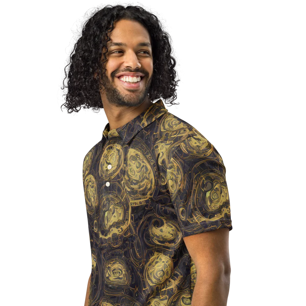 Astral Crucible on Men's Slim Fit Polo Shirt — Left Front