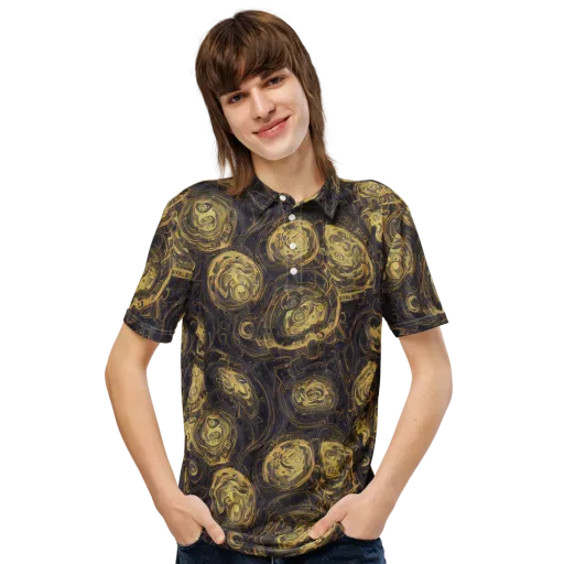 Astral Crucible on a Men's Slim Fit Polo Shirt