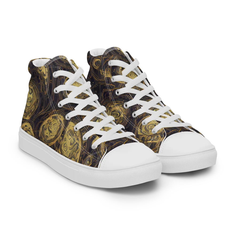 Astral Crucible on Men's High Top Canvas Shoes — Right Front