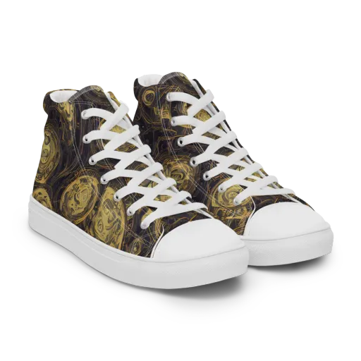 Astral Crucible on a Men's High Top Canvas Shoes