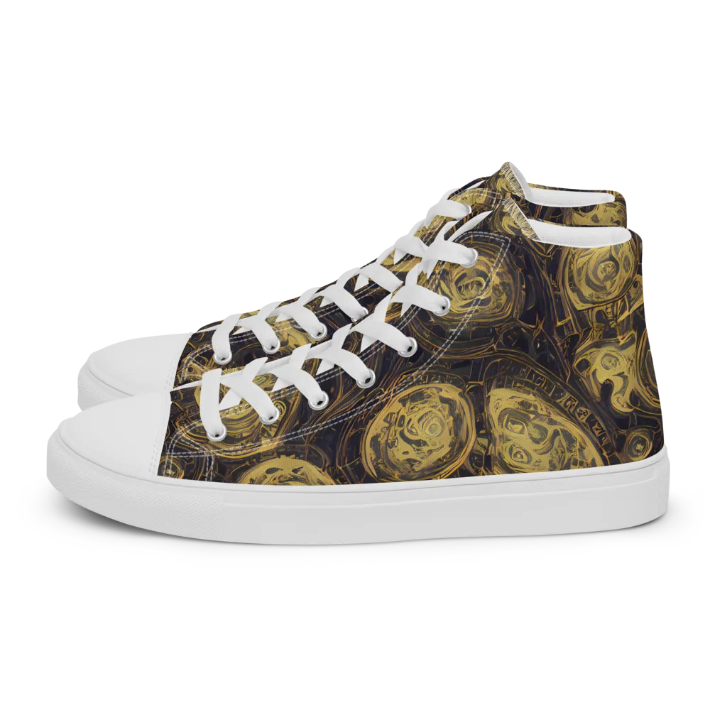 Astral Crucible on Men's High Top Canvas Shoes — Left
