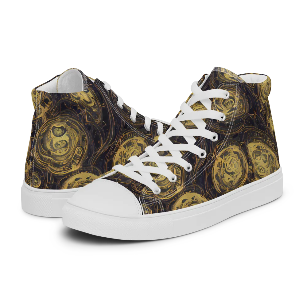 Astral Crucible on Men's High Top Canvas Shoes — Left