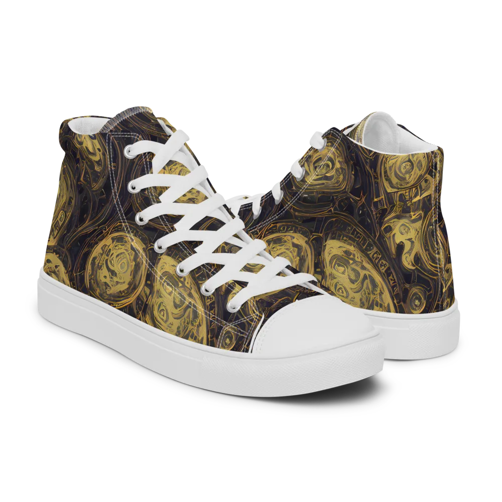 Astral Crucible on Men's High Top Canvas Shoes — Right