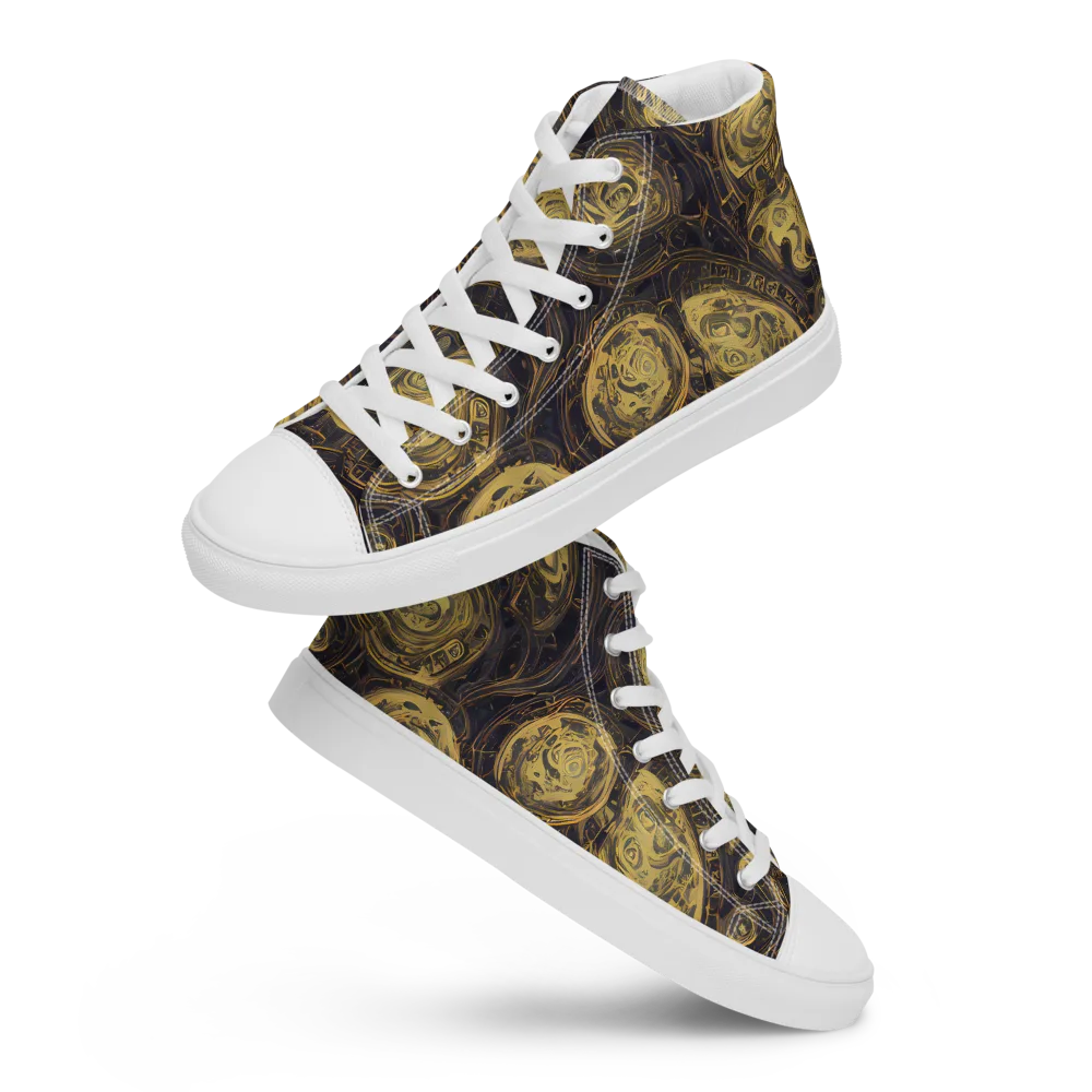 Astral Crucible on Men's High Top Canvas Shoes — Front