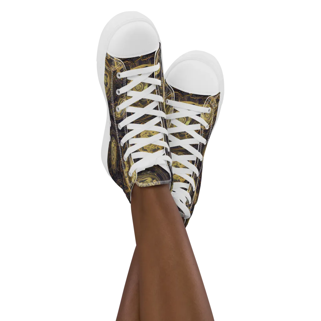 Astral Crucible on Women's High Top Canvas Shoes — Front