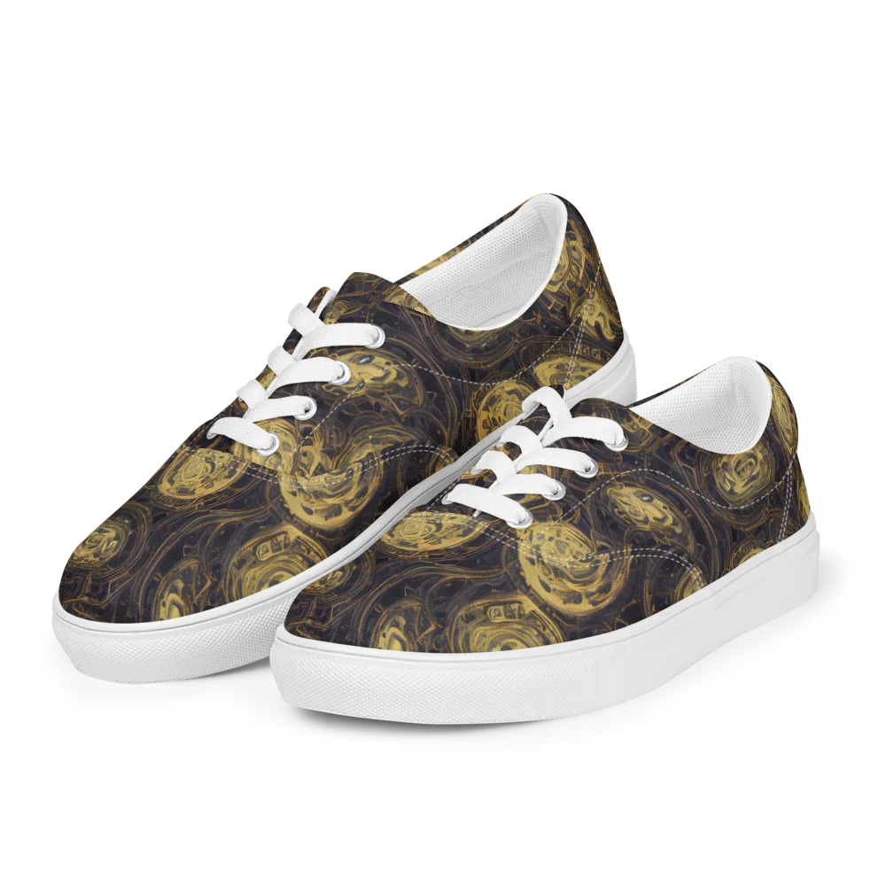 Astral Crucible on Men's Lace-Up Canvas Shoes — Left Front