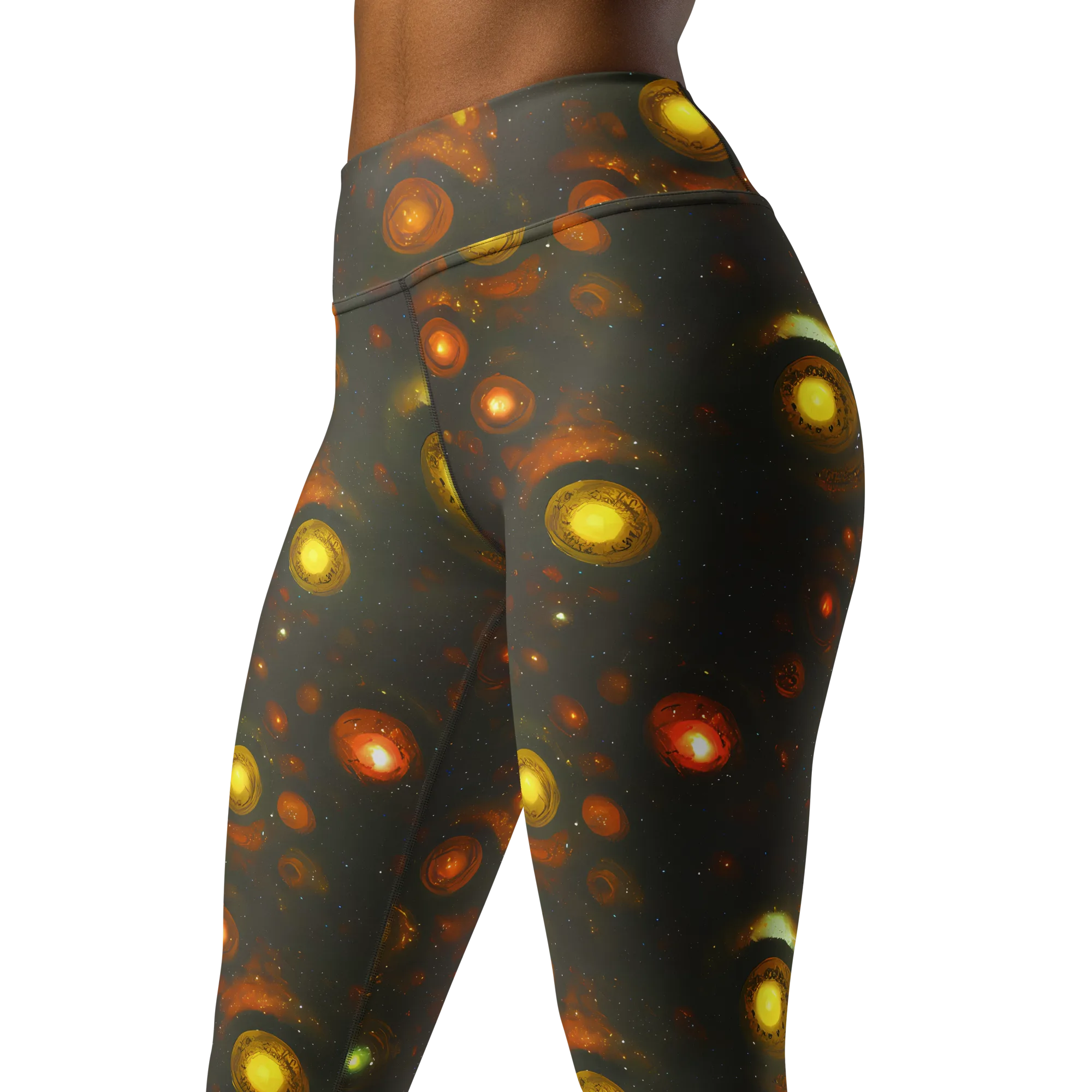 Solar Relics on Yoga Leggings — Left Front