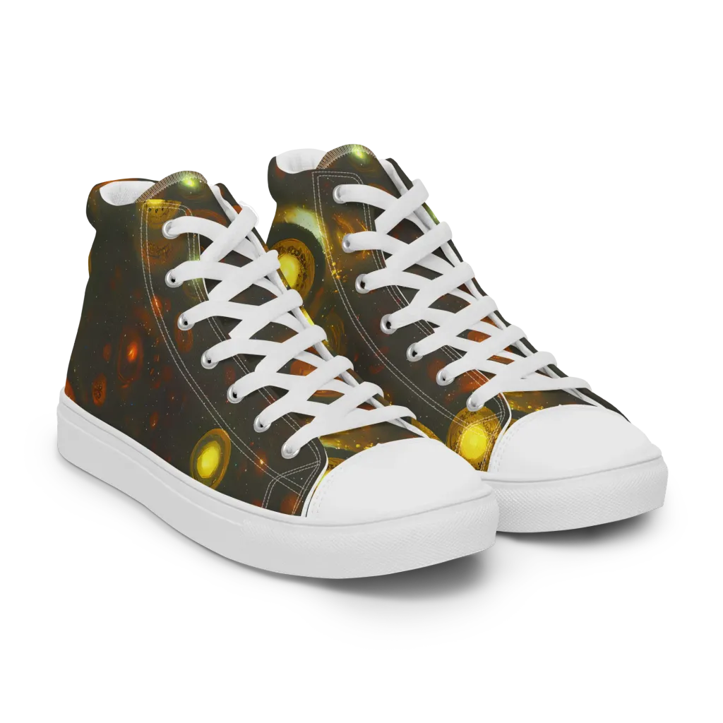 Solar Relics on Women's High Top Canvas Shoes — Right Front