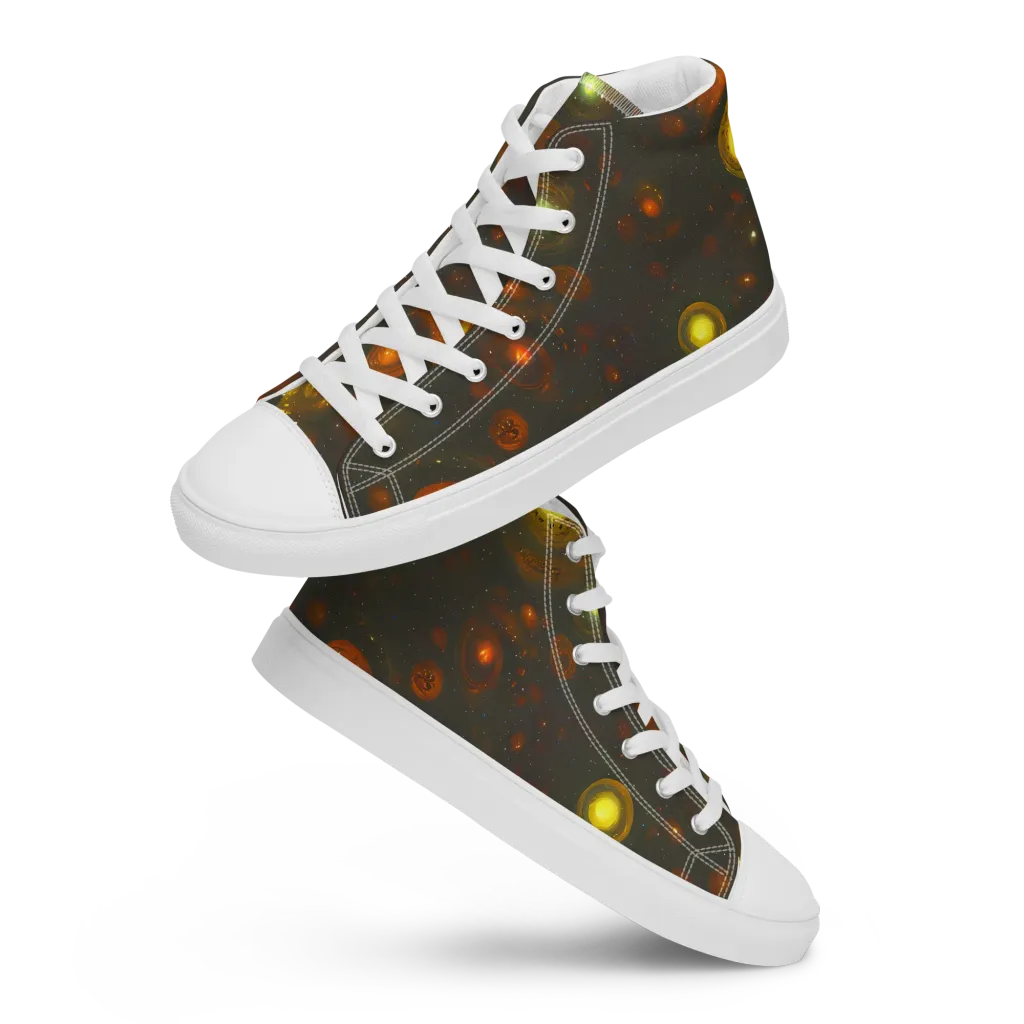 Solar Relics on Women's High Top Canvas Shoes — Front
