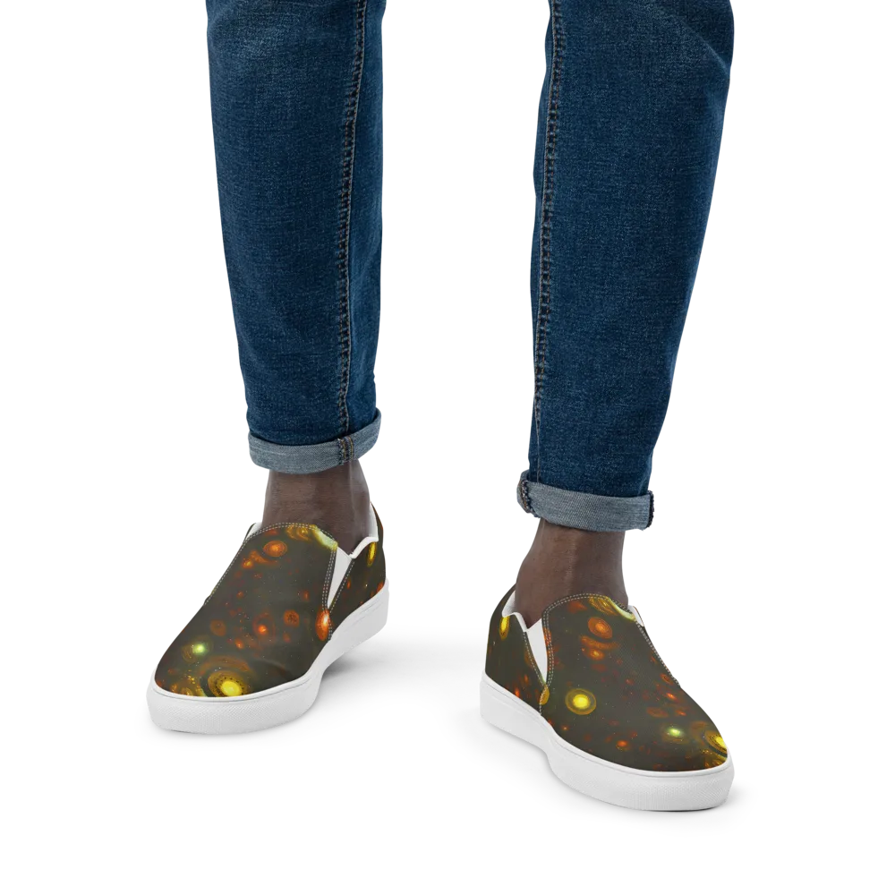 Solar Relics on Men's Slip-On Canvas Shoes — Front