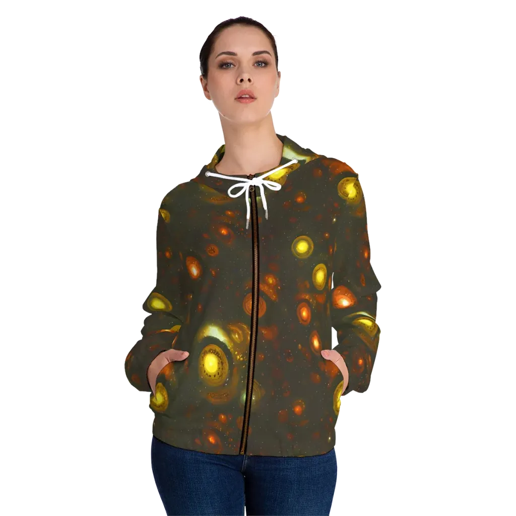 Solar Relics on Women's Full-Zip Hoodie — Front On Person