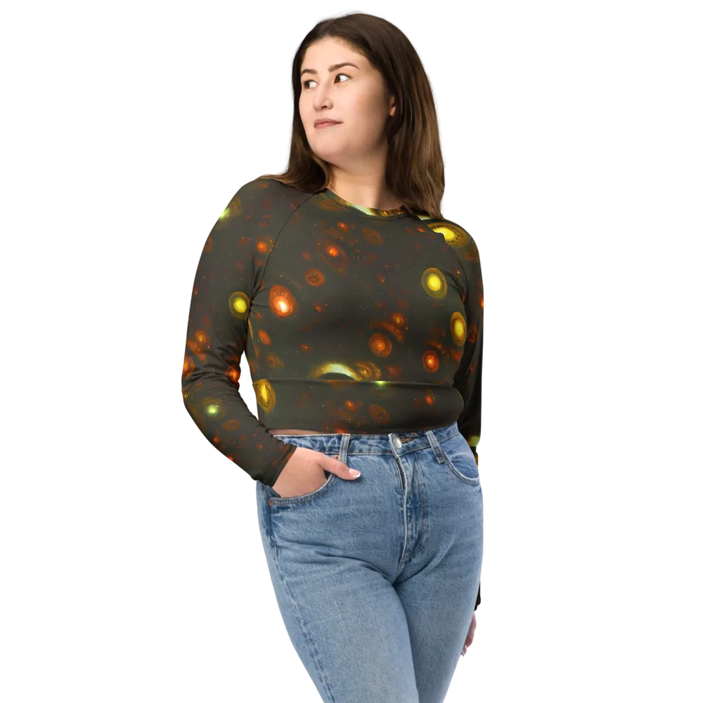 Solar Relics on Long Sleeve Crop Top — Front
