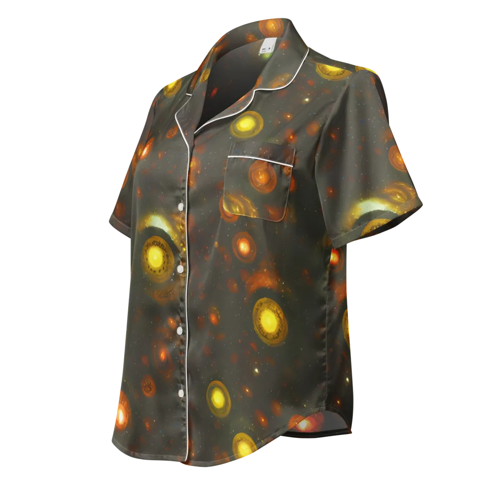 Solar Relics on Women's Short Sleeve Pajama Top — Left Front