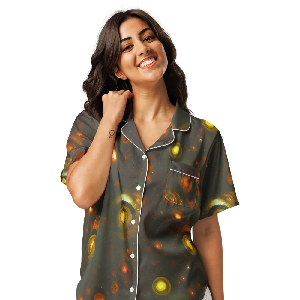 Solar Relics on Women's Short Sleeve Pajama Top — Front