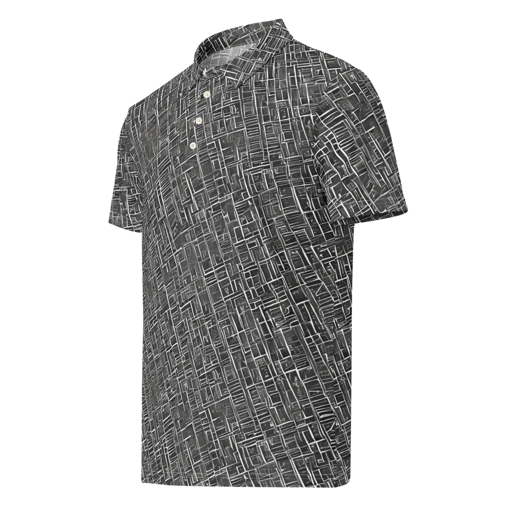 Noir Blueprint on Men's Slim Fit Polo Shirt — Left Front