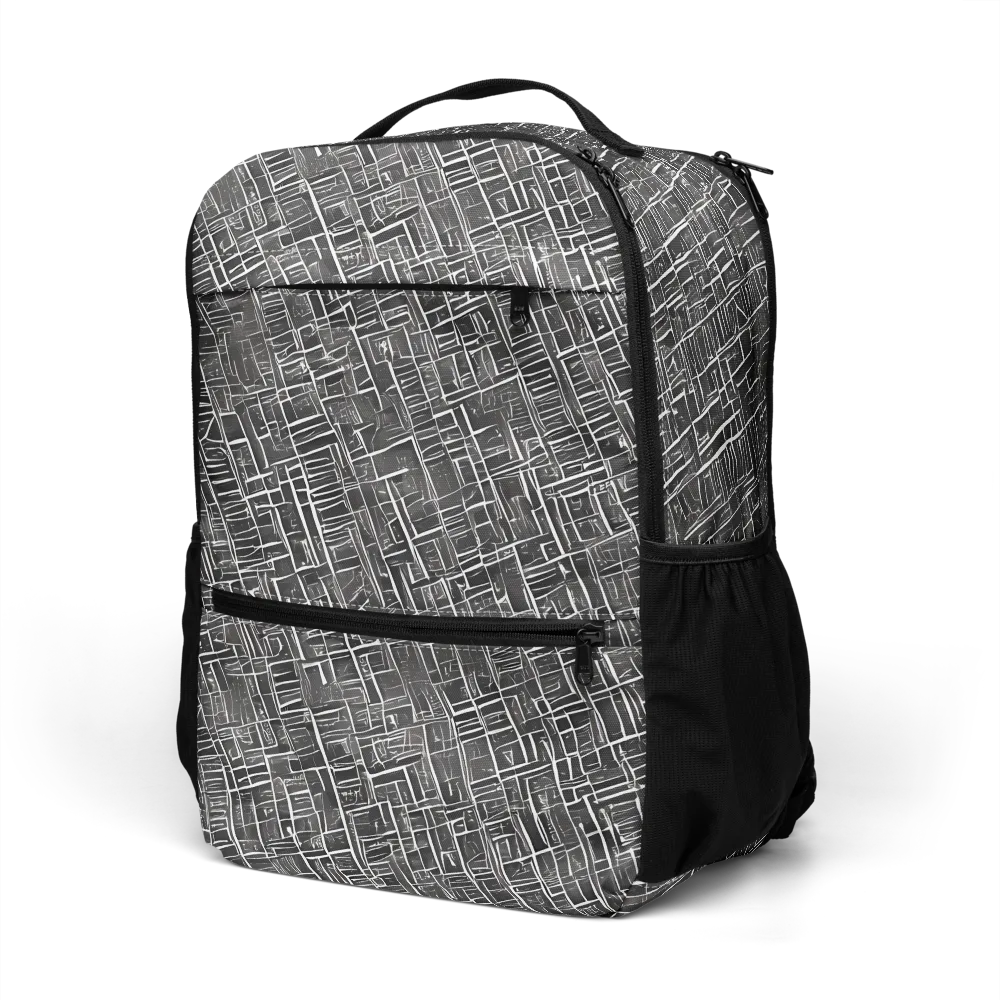 Noir Blueprint on Utility Backpack — Left Front