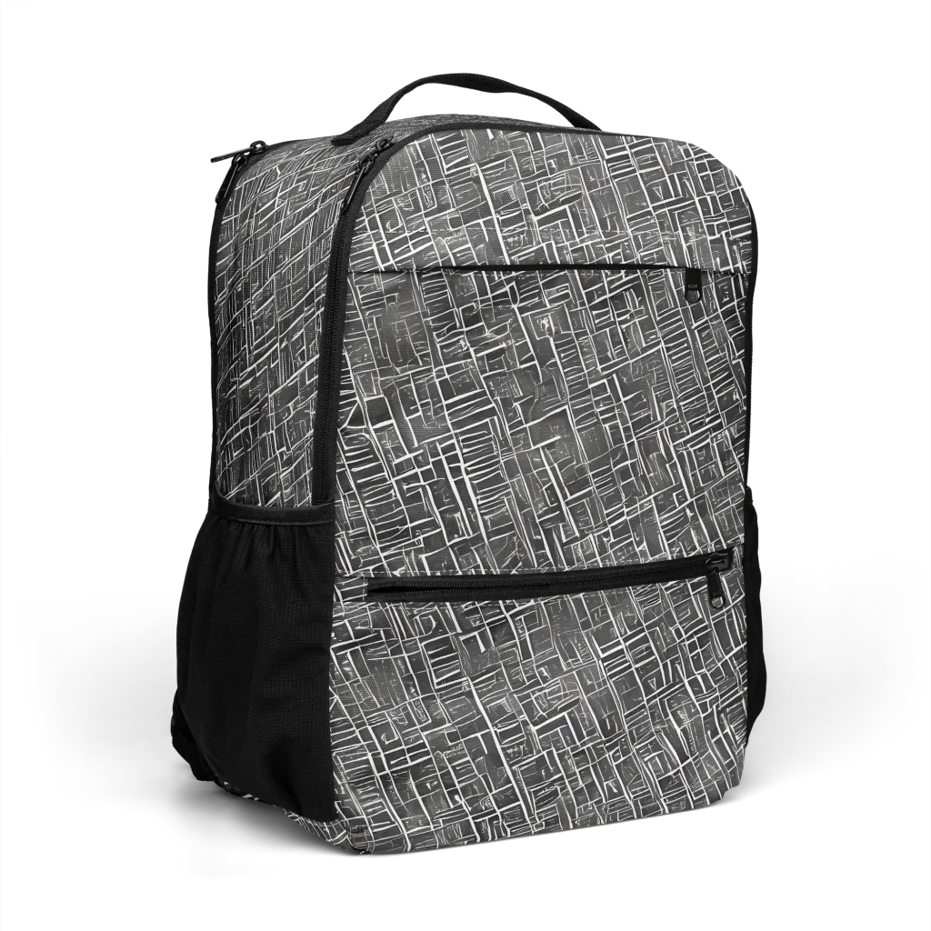 Noir Blueprint on Utility Backpack — Right Front