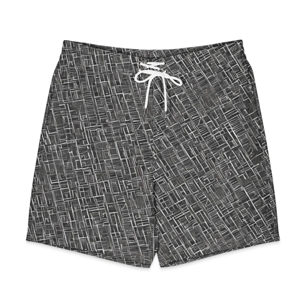 Noir Blueprint on Men's Board Shorts — Front