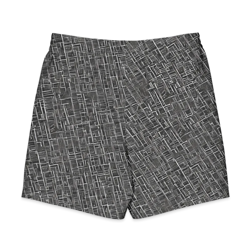 Noir Blueprint on Men's Board Shorts — Back