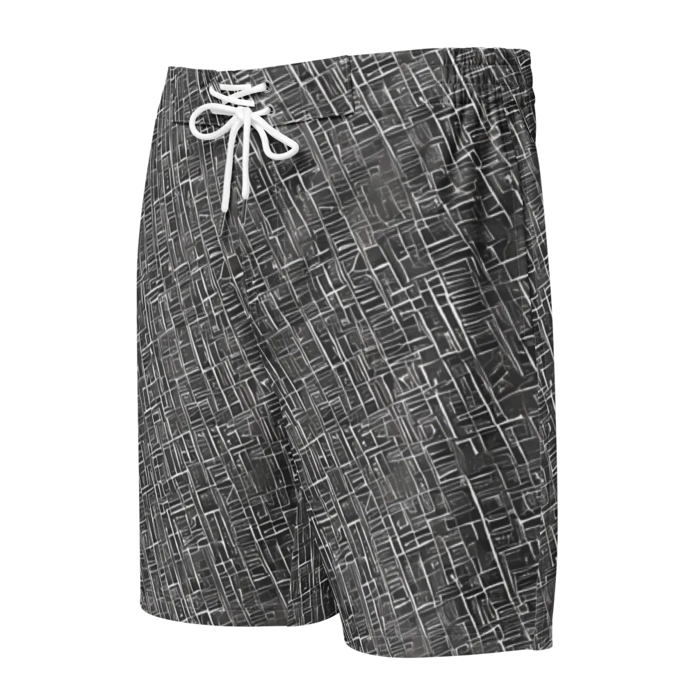 Noir Blueprint on Men's Board Shorts — Front