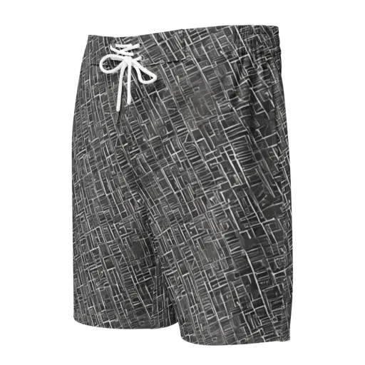 Noir Blueprint on a Men's Board Shorts