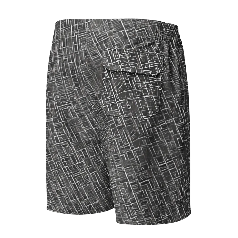 Noir Blueprint on Men's Board Shorts — Back