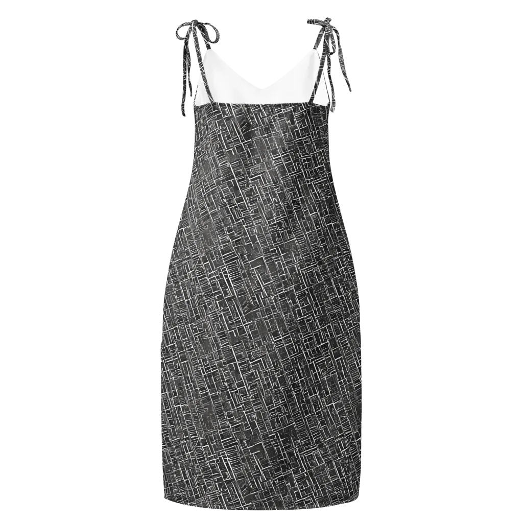 Noir Blueprint on Slip Dress — Back