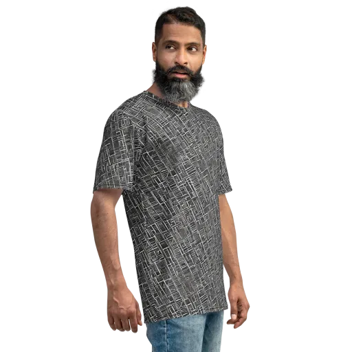 Noir Blueprint on a Men's Crew Neck T-Shirt