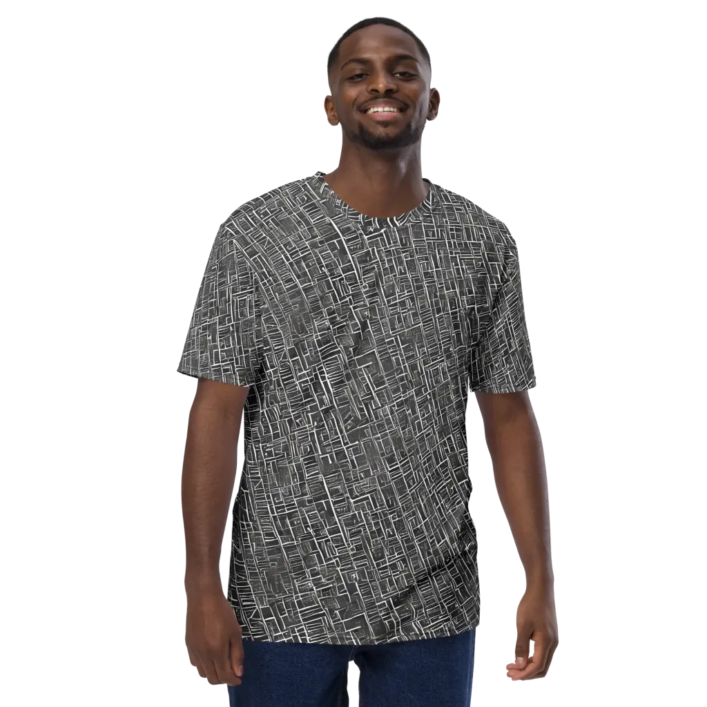 Noir Blueprint on Men's Crew Neck T-Shirt — Front