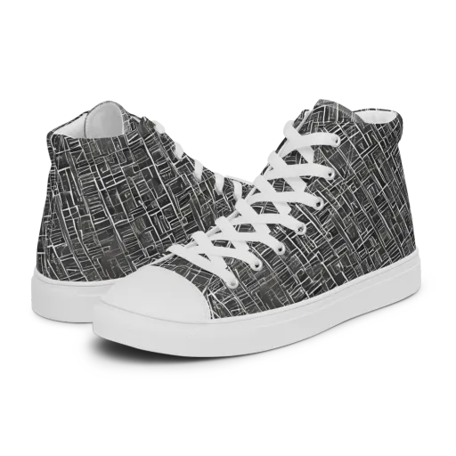 Noir Blueprint on a Men's High Top Canvas Shoes