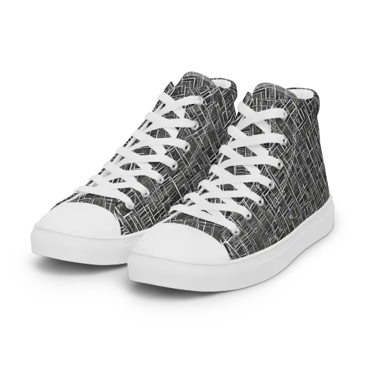 Noir Blueprint on a Women's High Top Canvas Shoes
