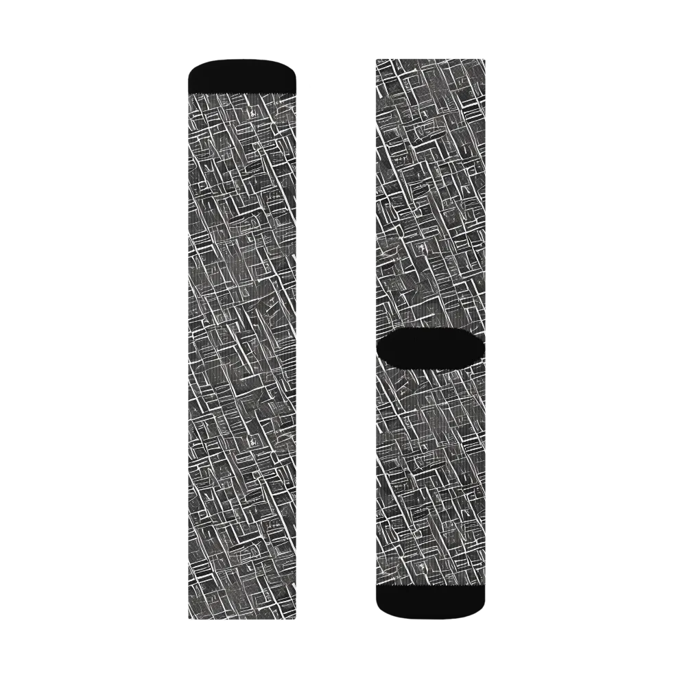 Noir Blueprint on Socks — Left Sock