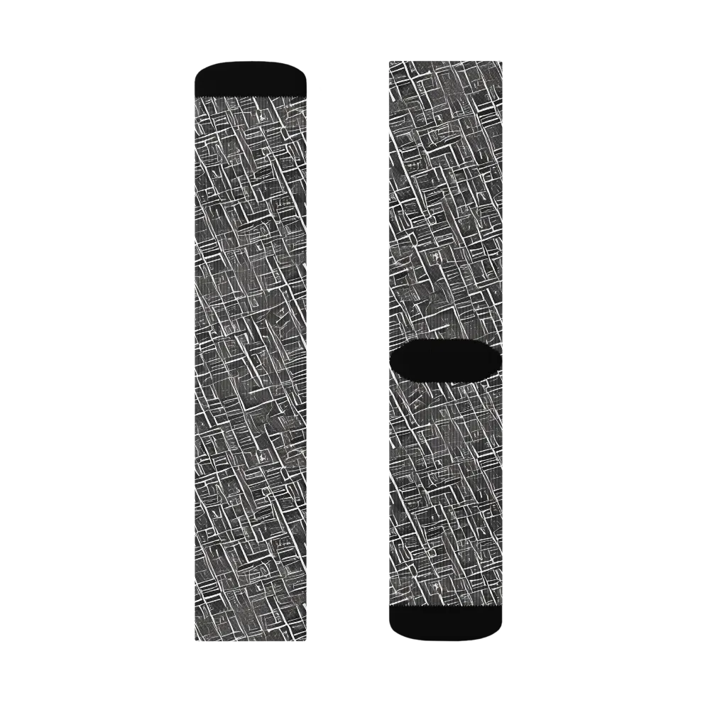 Noir Blueprint on Socks — Right Sock