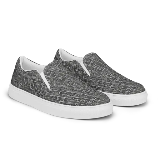 Noir Blueprint on a Women's Slip-On Canvas Shoes